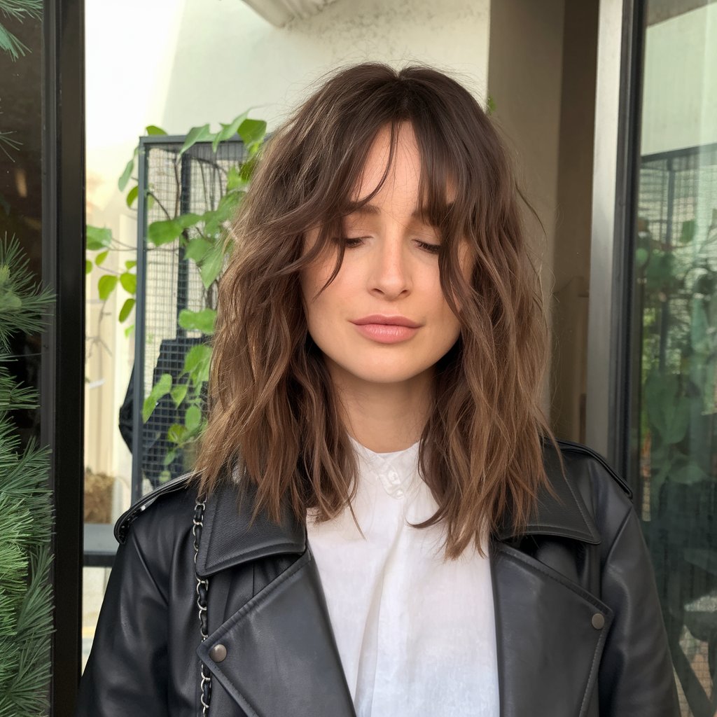Effortless Waves with Curtain Bangs