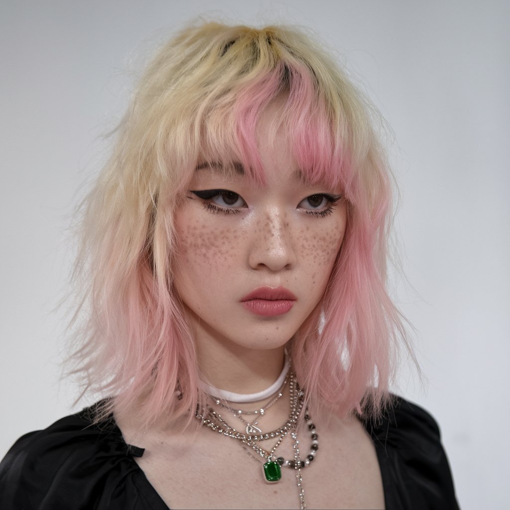 Layered Blonde and Pink Shag