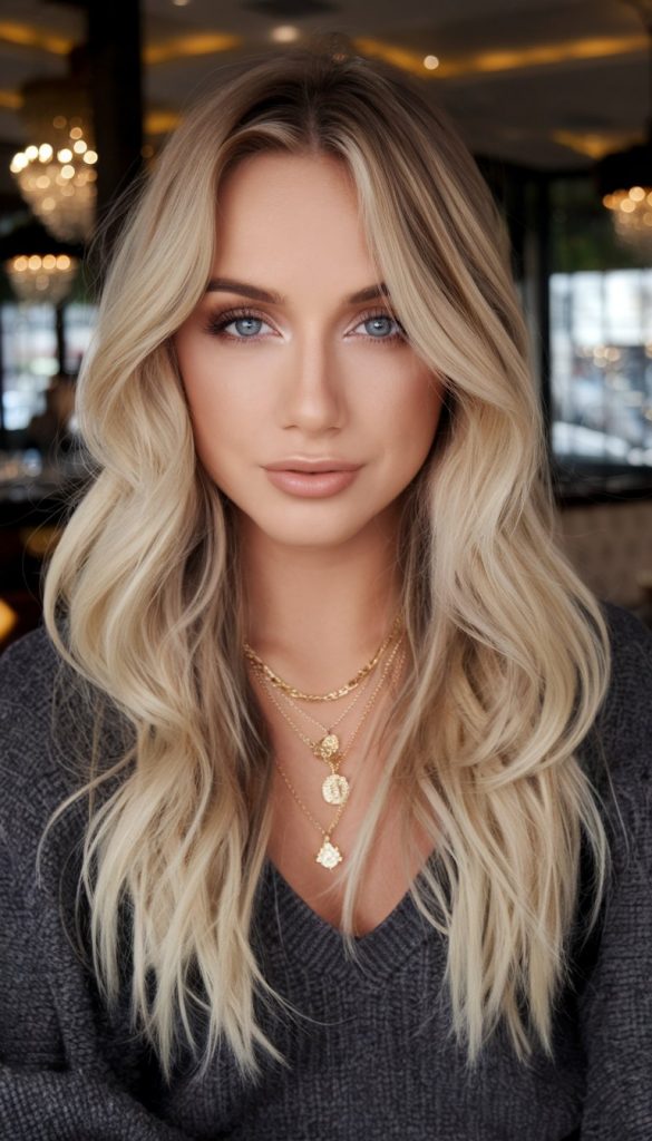 Hollywood-Inspired Soft Blonde Waves