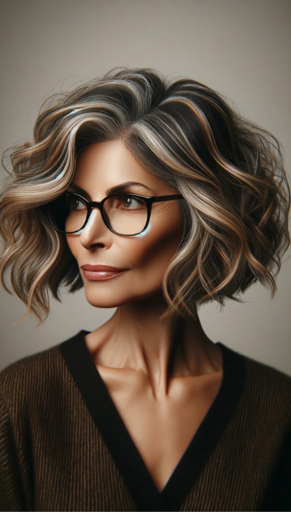 10. Wavy Bob with Highlights