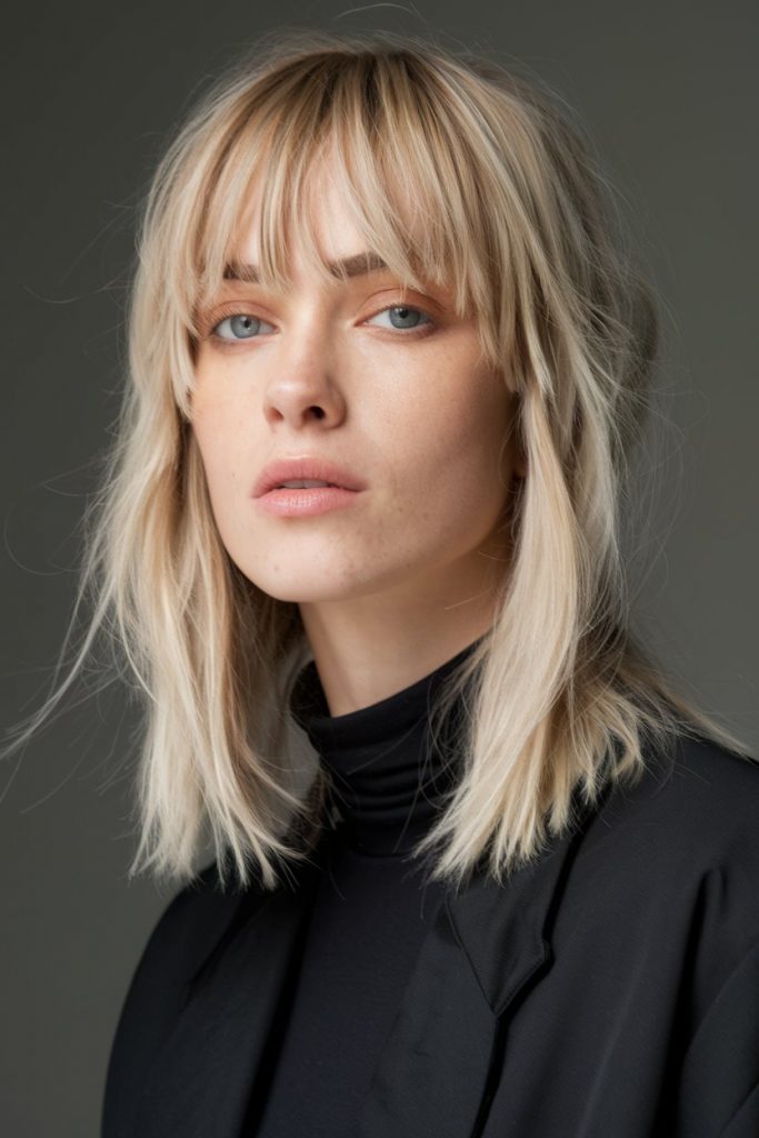 Layered Platinum Lob with Fringe