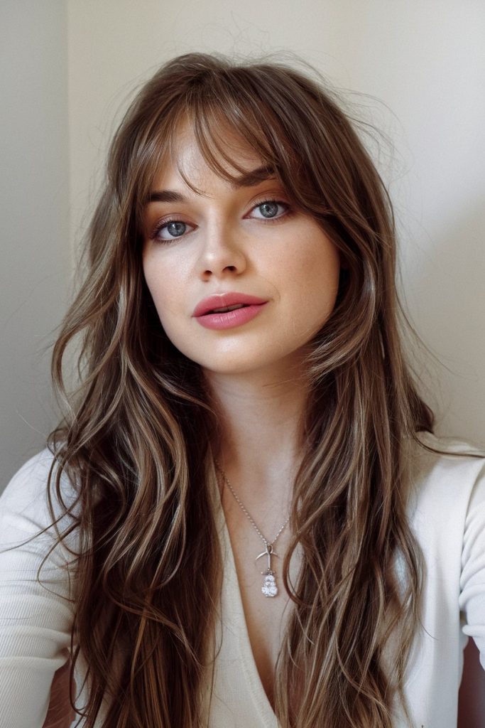 Brunette Elegance with Champagne Highlights