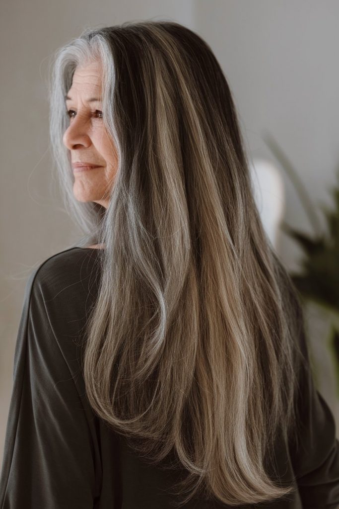 Long Silky Grey Layers