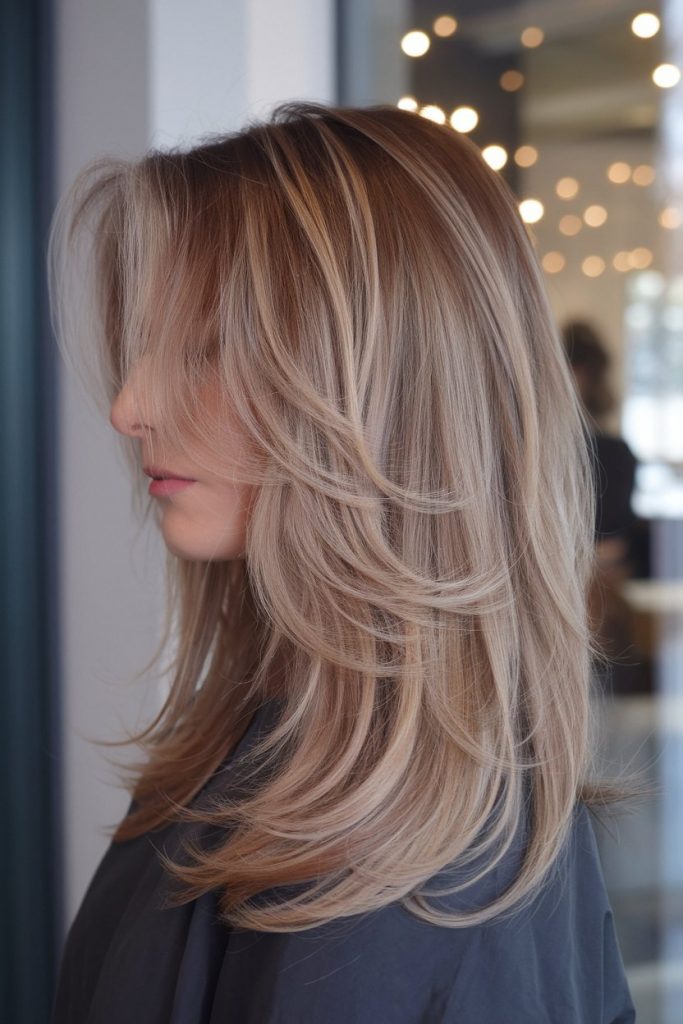 Wispy Blonde Lob with Face-Framing Layers
