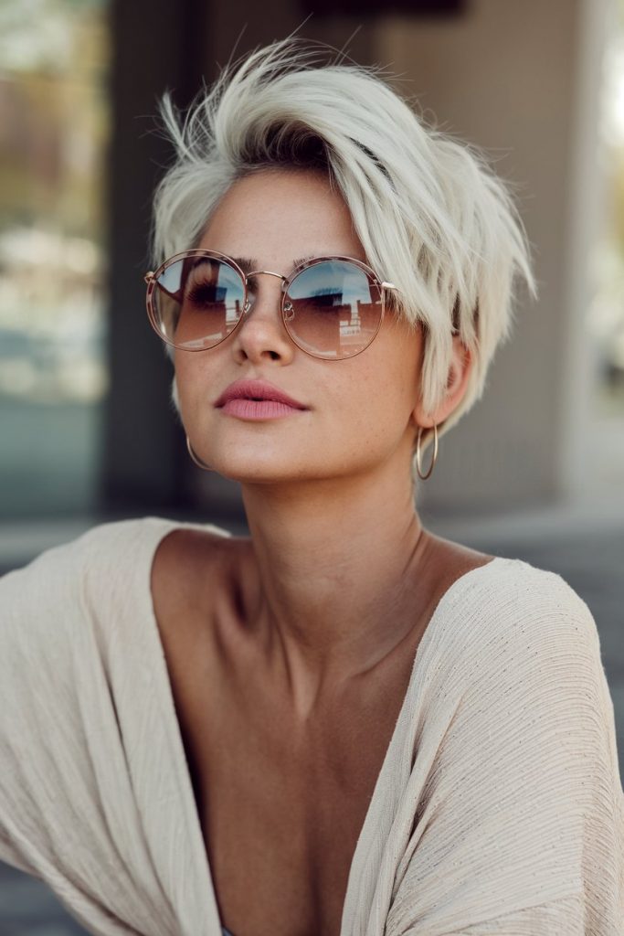 Edgy Platinum Pixie