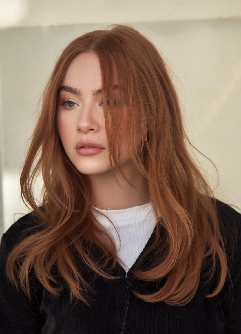 Auburn Blowout with Sleek Layers