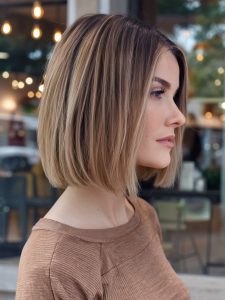 Sleek Golden Lob