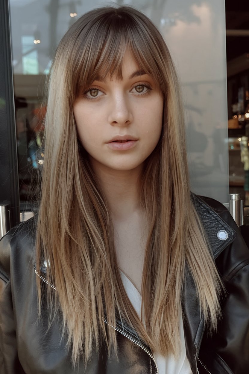 Straight Layers with Natural Brown Tones