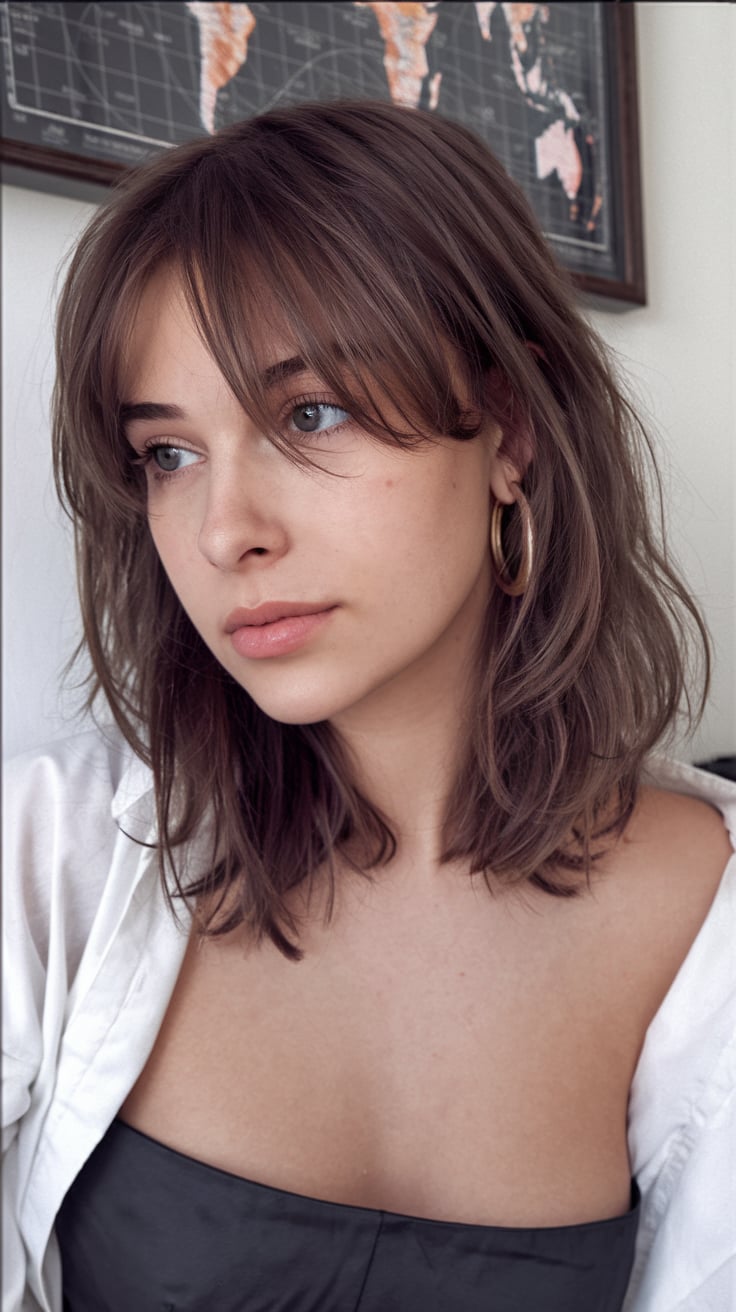 Tousled Texture with Soft Bangs