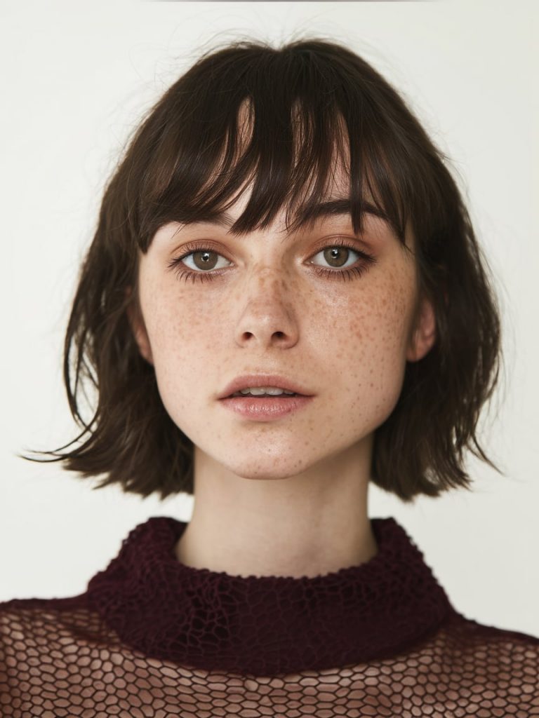 Playful Bob with Textured Bangs
