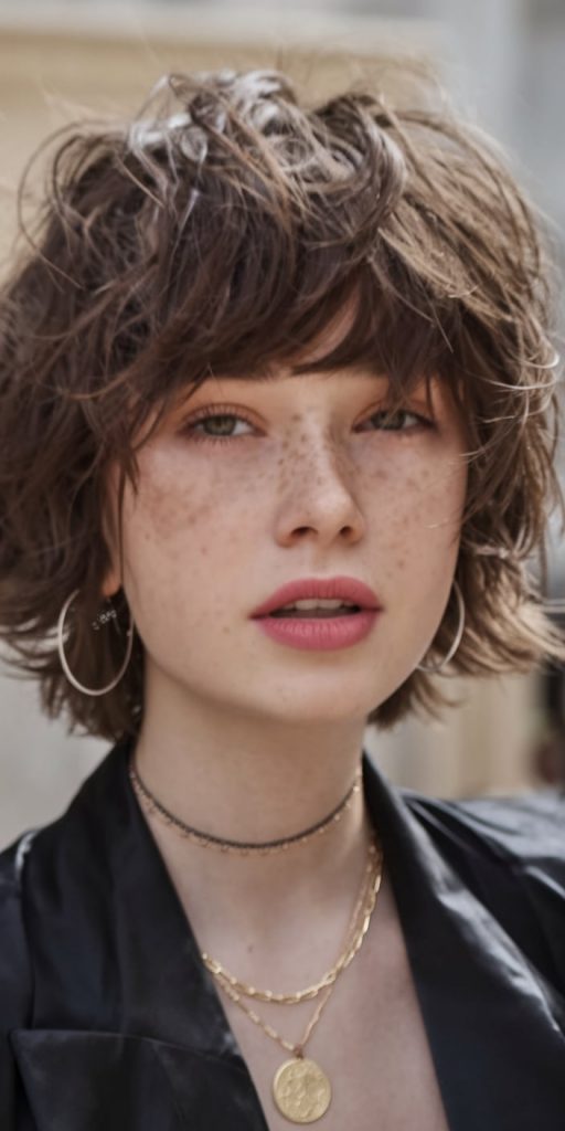 Textured Brown Shag with Messy Layers