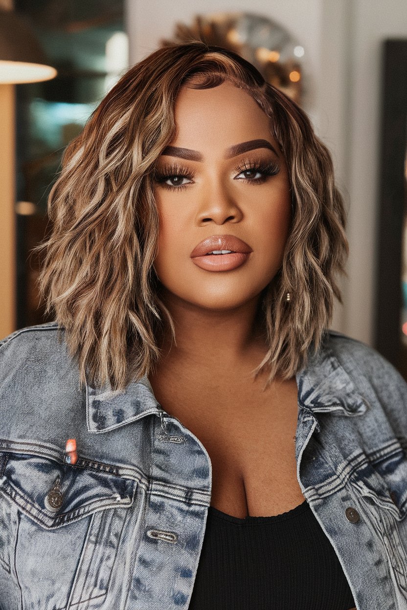 Classic Layered Bob with Side Part