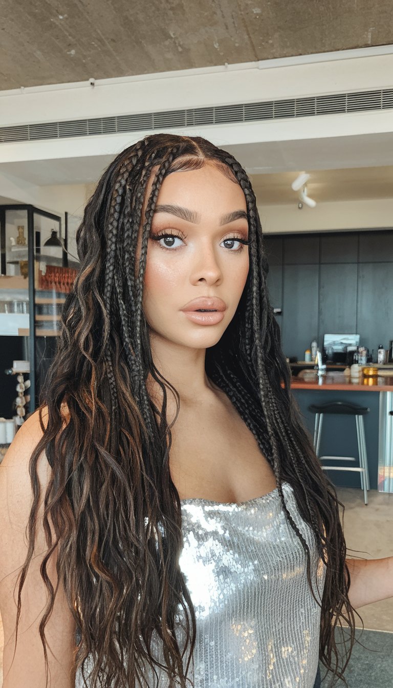 Subtle Braided Accents with Natural Waves