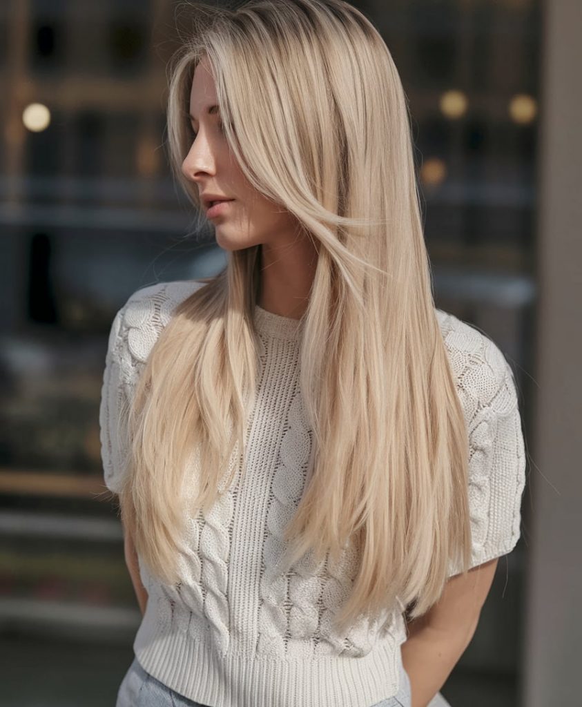 Classic Straight Cut with Subtle Face-Framing Layers