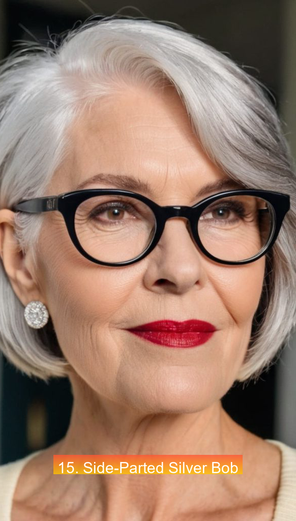 Short Hairstyles for Women Over 60 with Fine Hair and Glasses