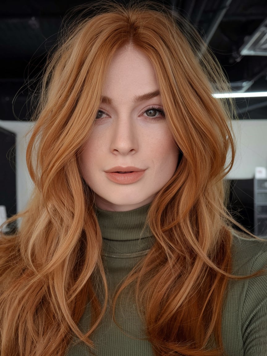 Auburn Layers with Subtle Face-Framing Highlights