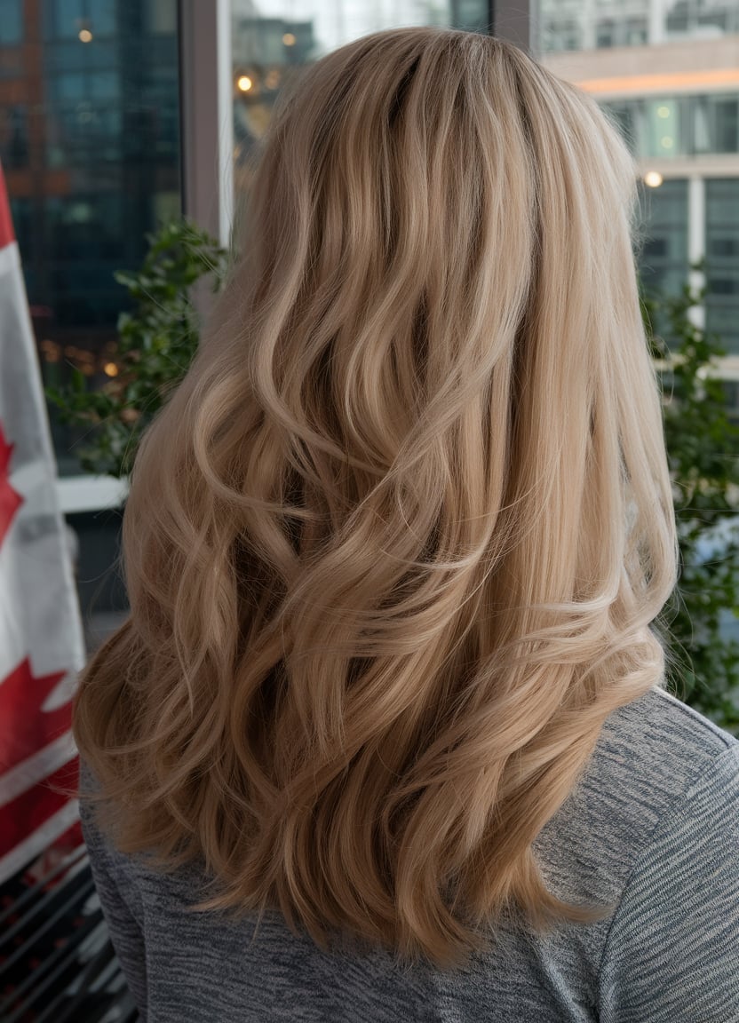 Cascading Blonde Waves