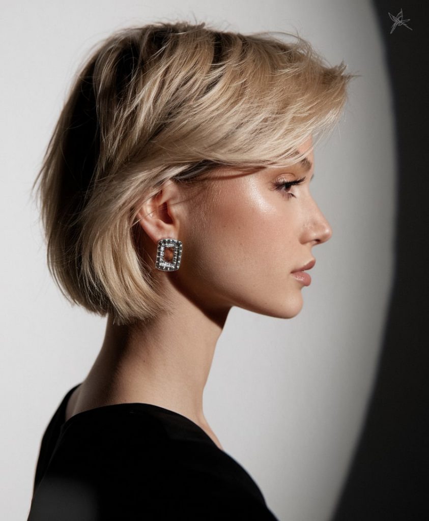 Layered Bob with Side-Swept Fringe
