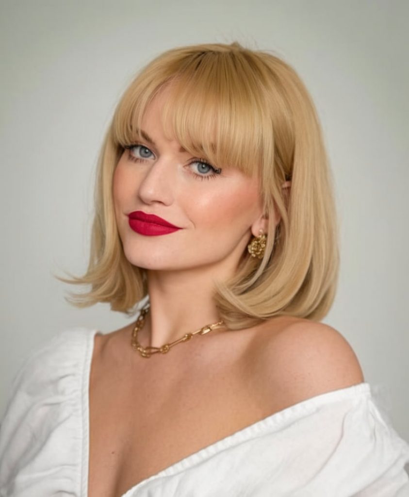 Polished blonde bob