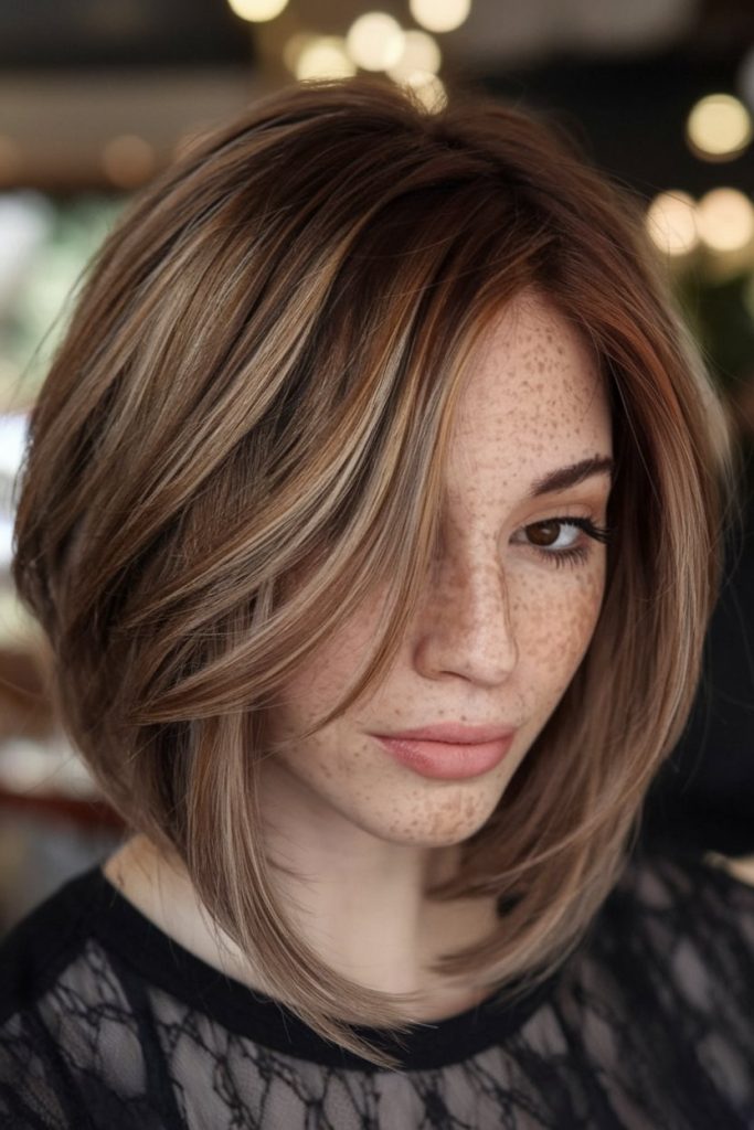 Soft Layered Lob with Subtle Highlights