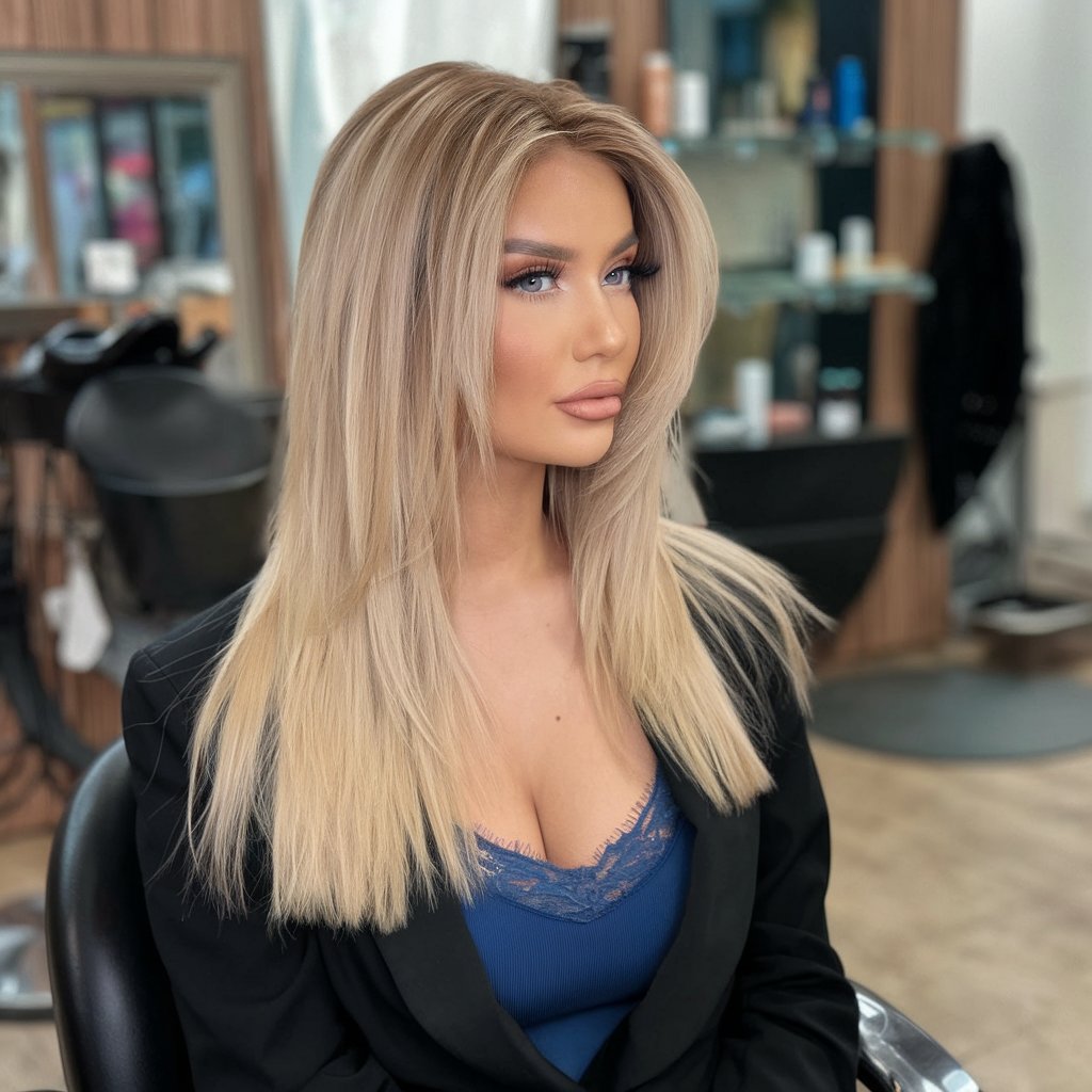 Classic Long Blonde with Face-Framing Layers
