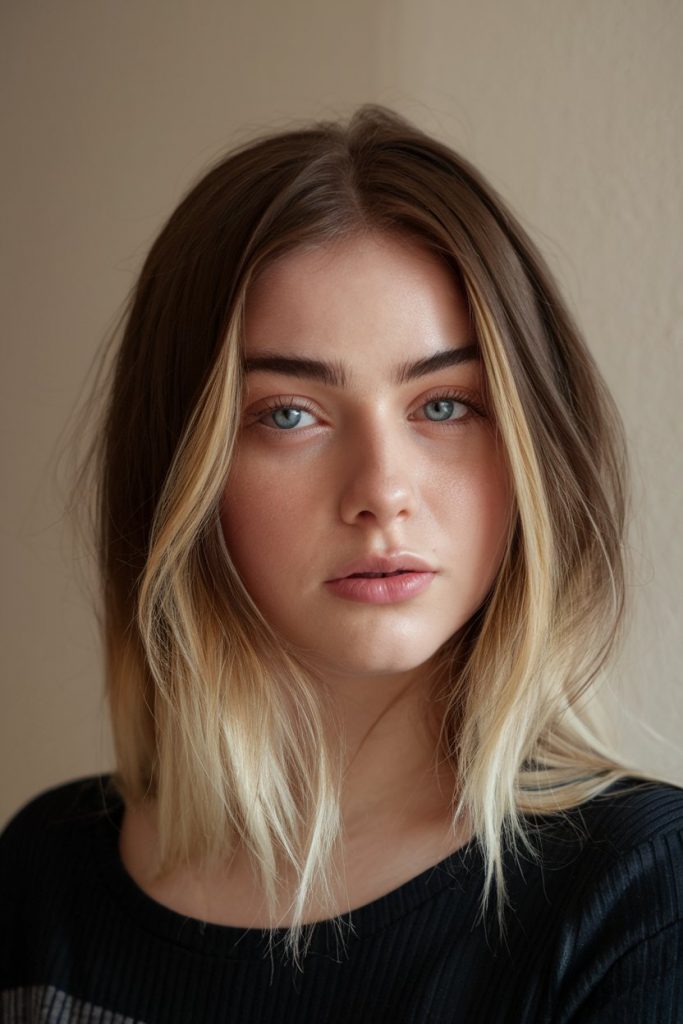 Modern Blonde Lob with Subtle Balayage