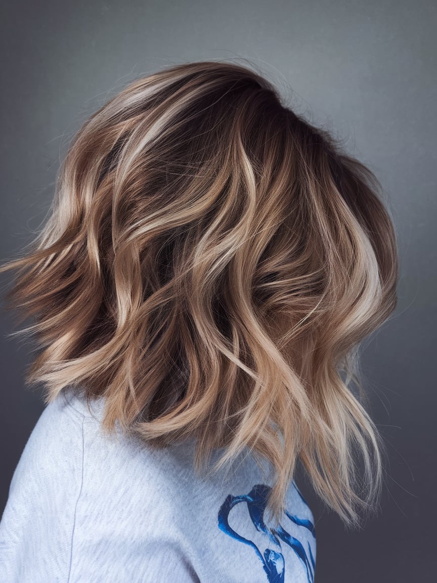 Caramel Highlights on a Bob