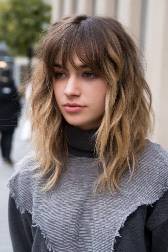 Effortless Shaggy Waves with Bangs