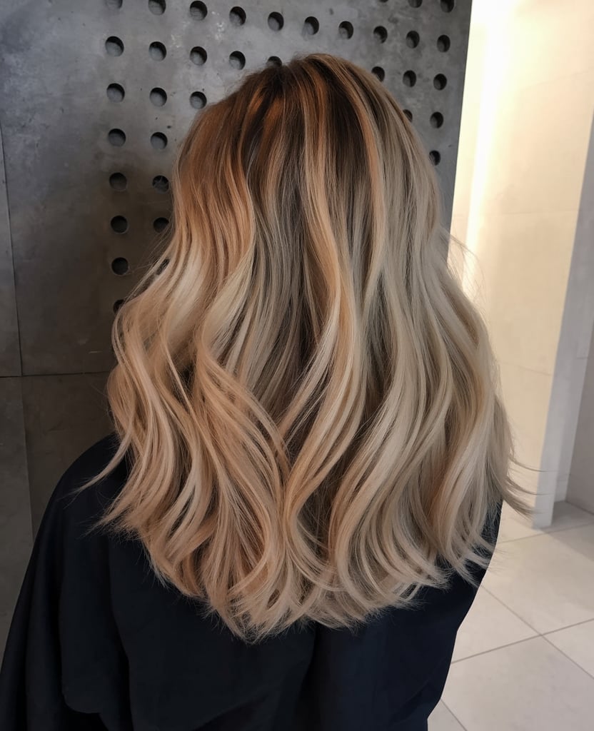 Creamy Blonde Balayage with Soft Waves