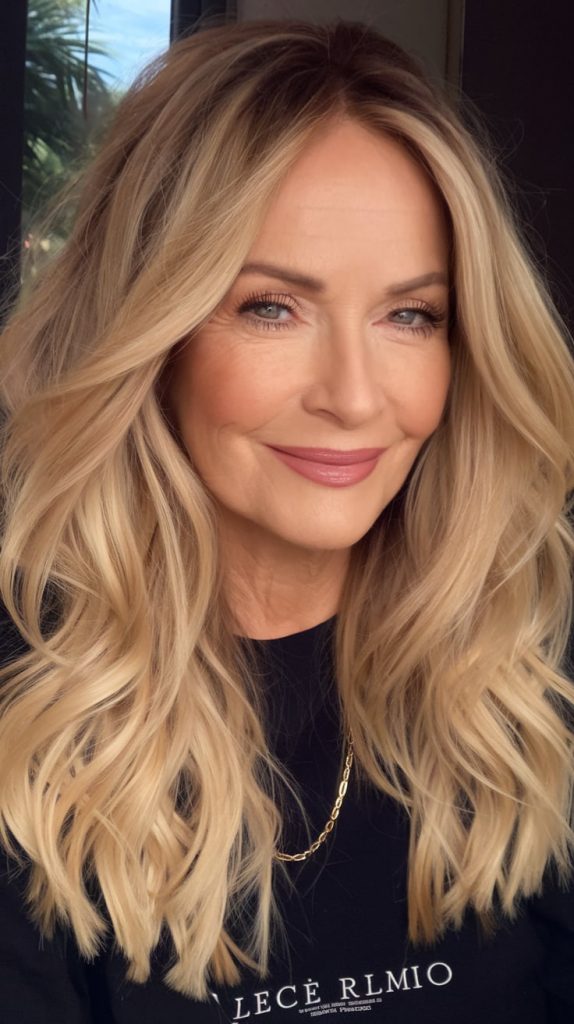 Golden Balayage with Soft Waves