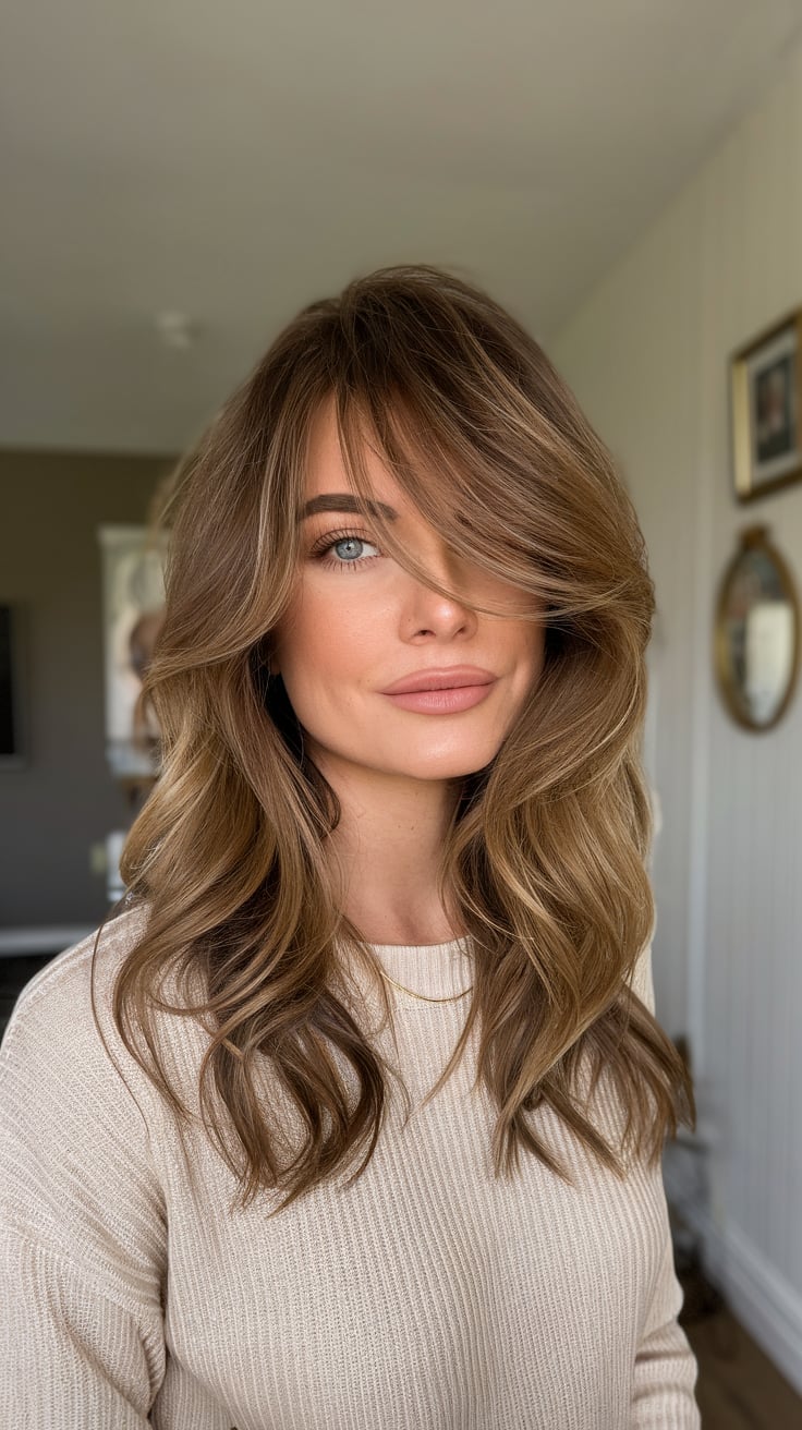 Curtain Bangs with Soft Waves