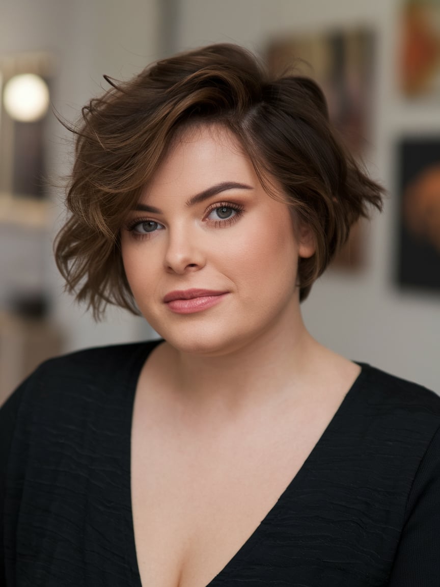 Soft Waves with Side-Swept Bangs
