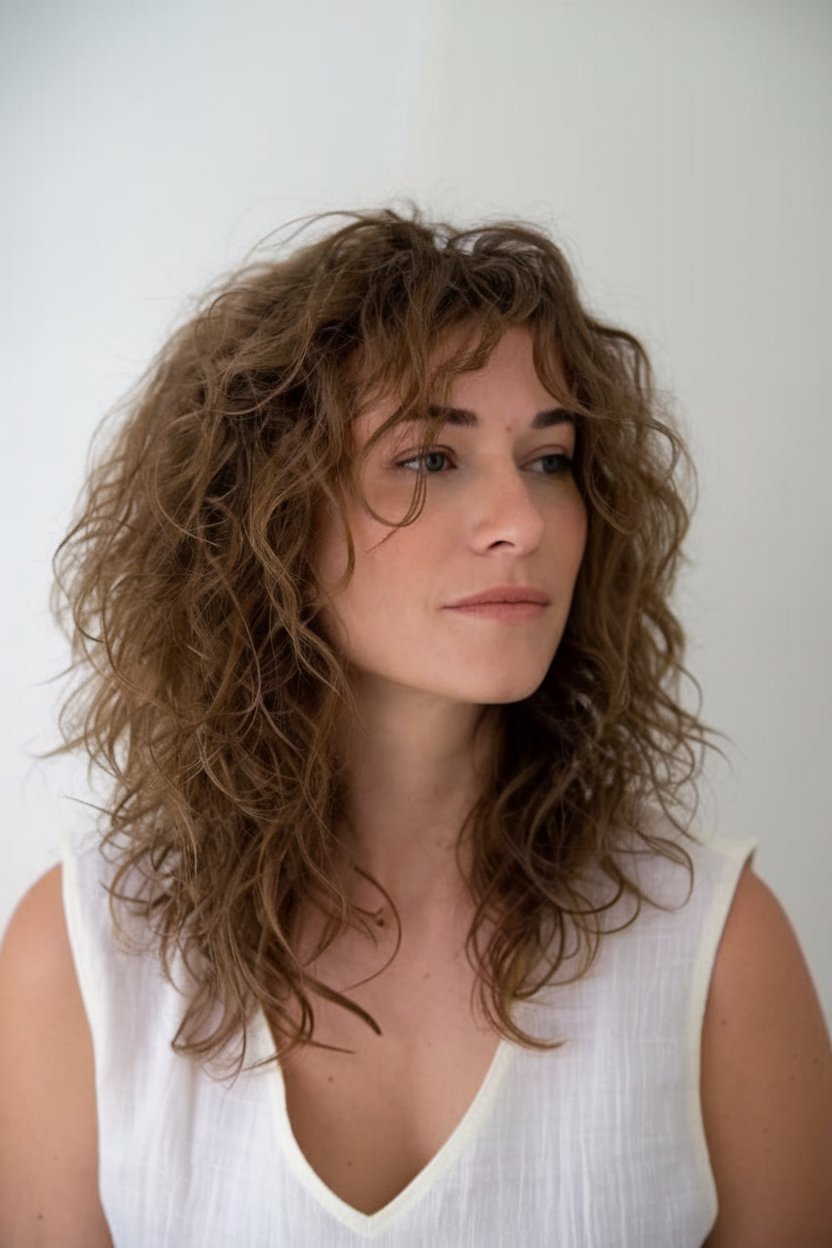 Curly Shag with Effortless Volume
