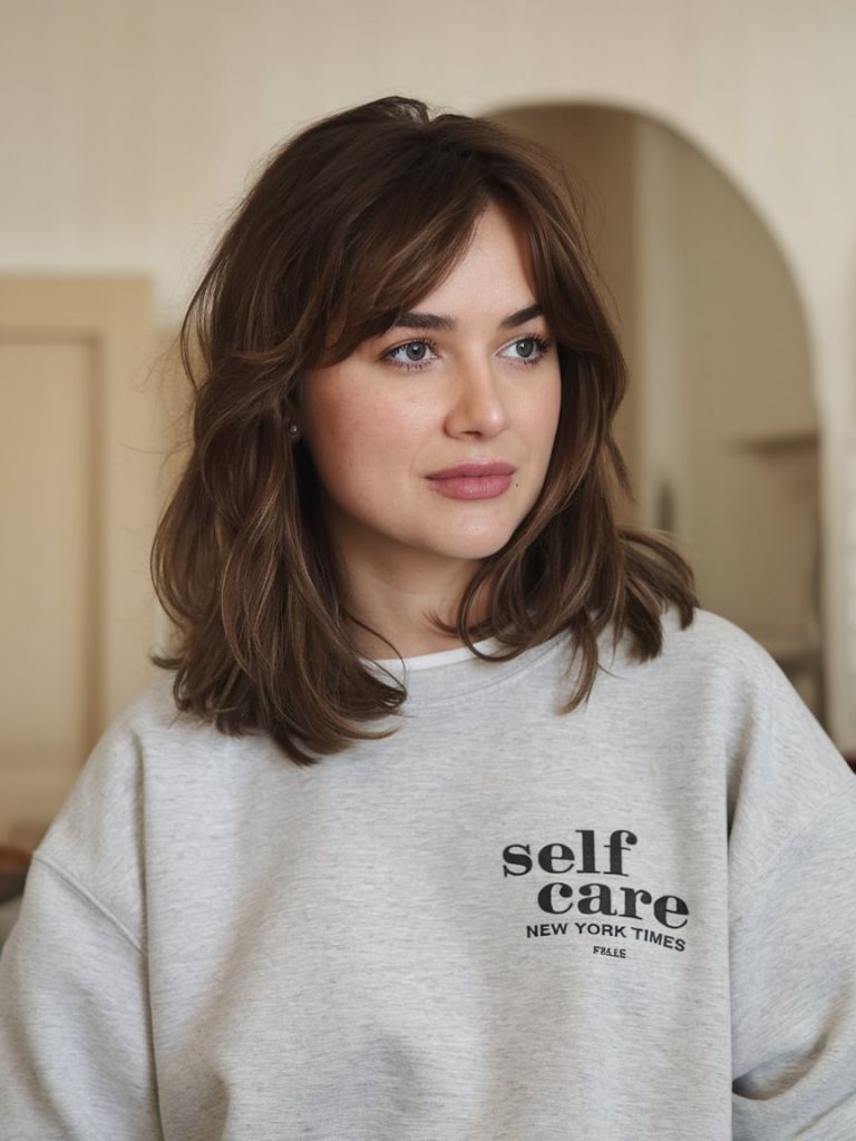 Tousled Layers with Curtain Bangs