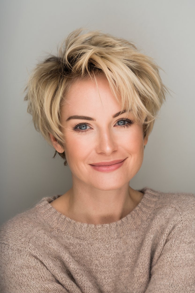 Blonde Tousled Crop