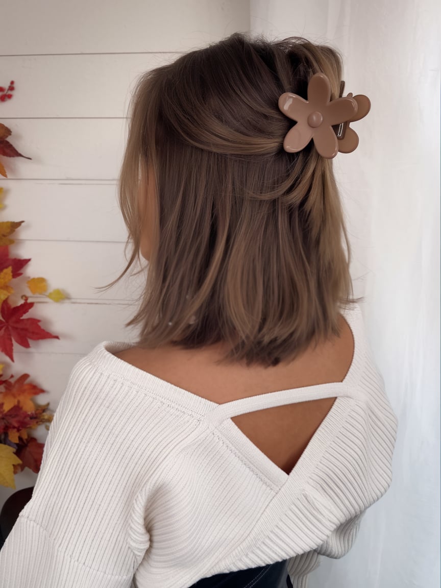 Chic Claw Clip Half-Up Style
