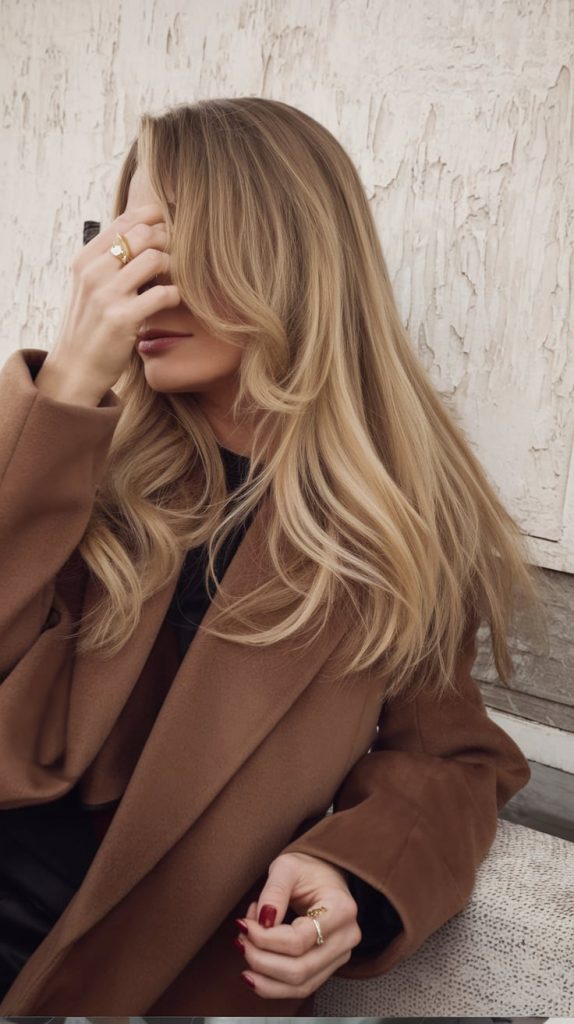 Softly Layered Long Hair with Curtain Bangs