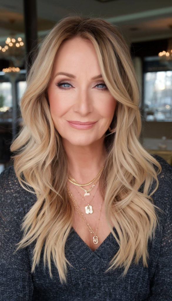 Soft Champagne Blonde with Gentle Layers