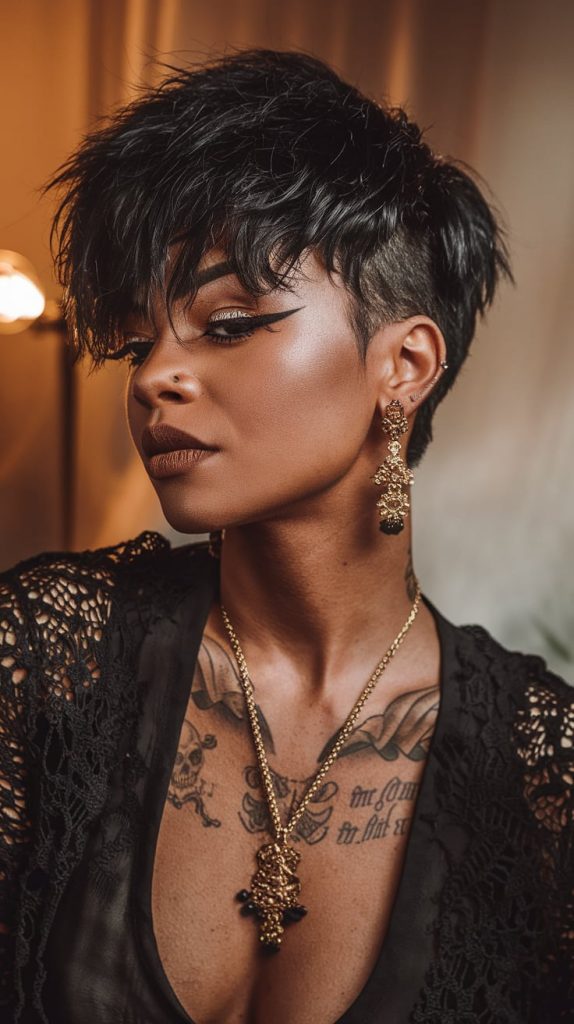 Edgy Midnight Black Shag