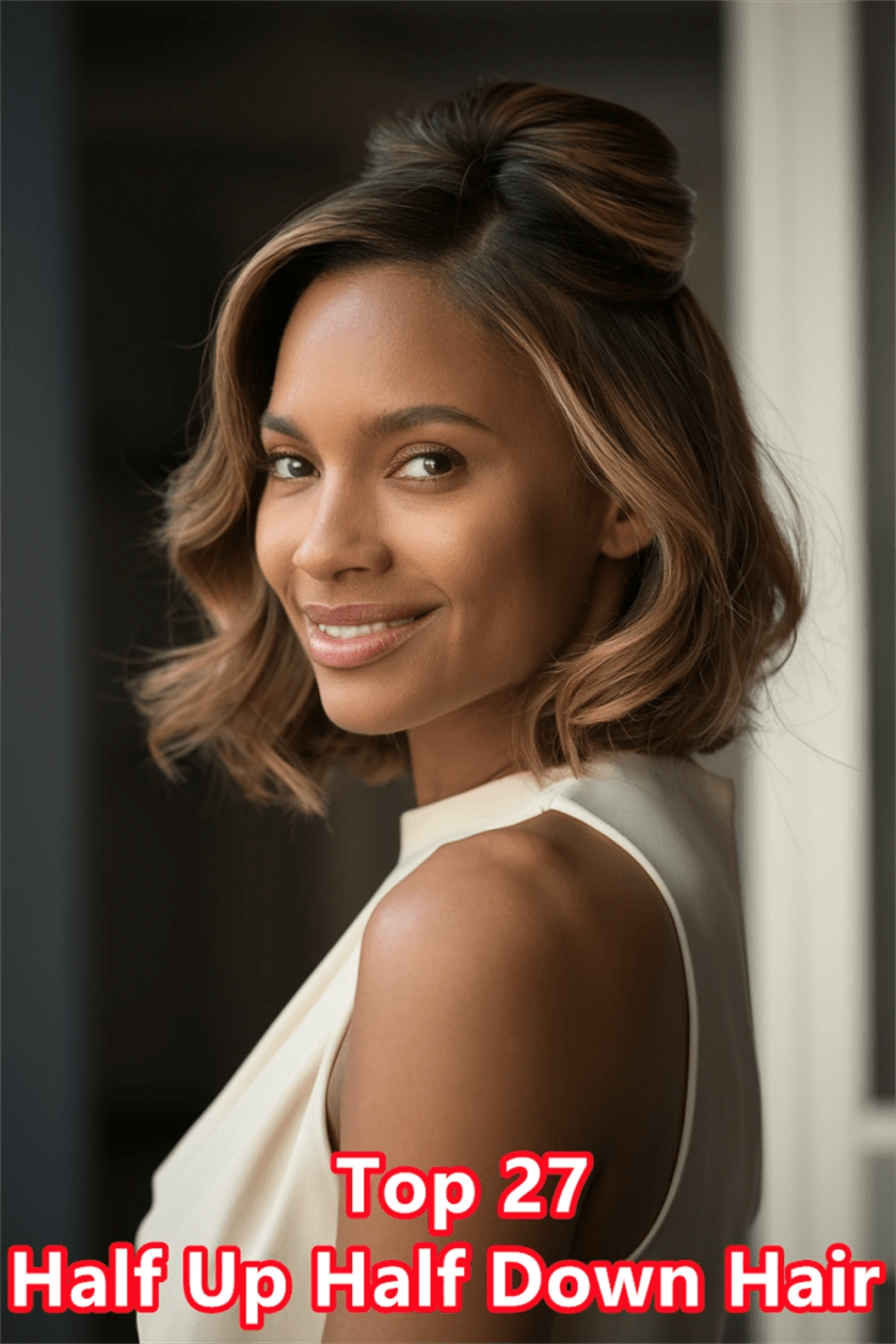 20. Stunning Curly Hair Ideas for Effortless Half Up Half Down Hair Styles