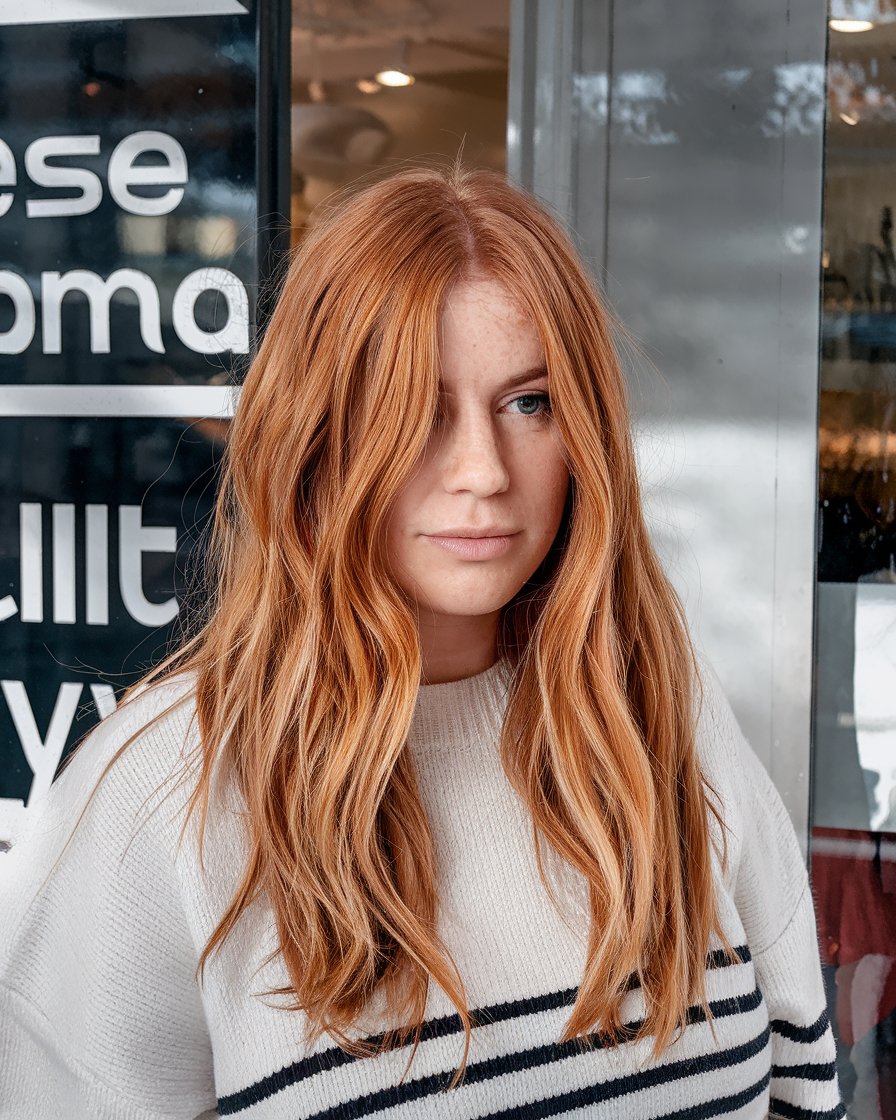 Classic Auburn Waves with Side Part