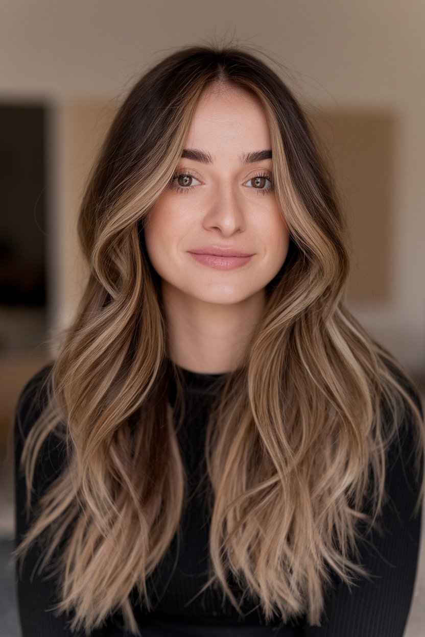 Subtle Layers with Long Balayage