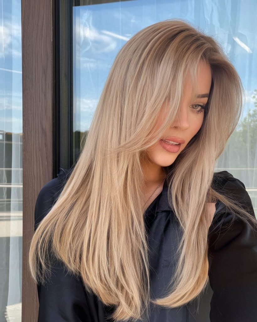 Soft Champagne Blonde with Dimensional Shine
