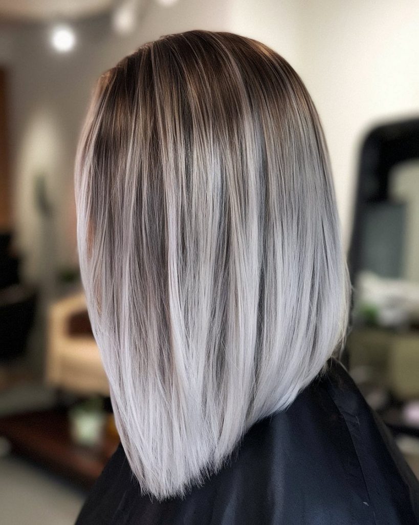 Rooted Silver Ombre Lob