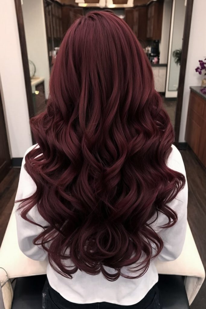 Burgundy Wine Curls for a Bold Statement