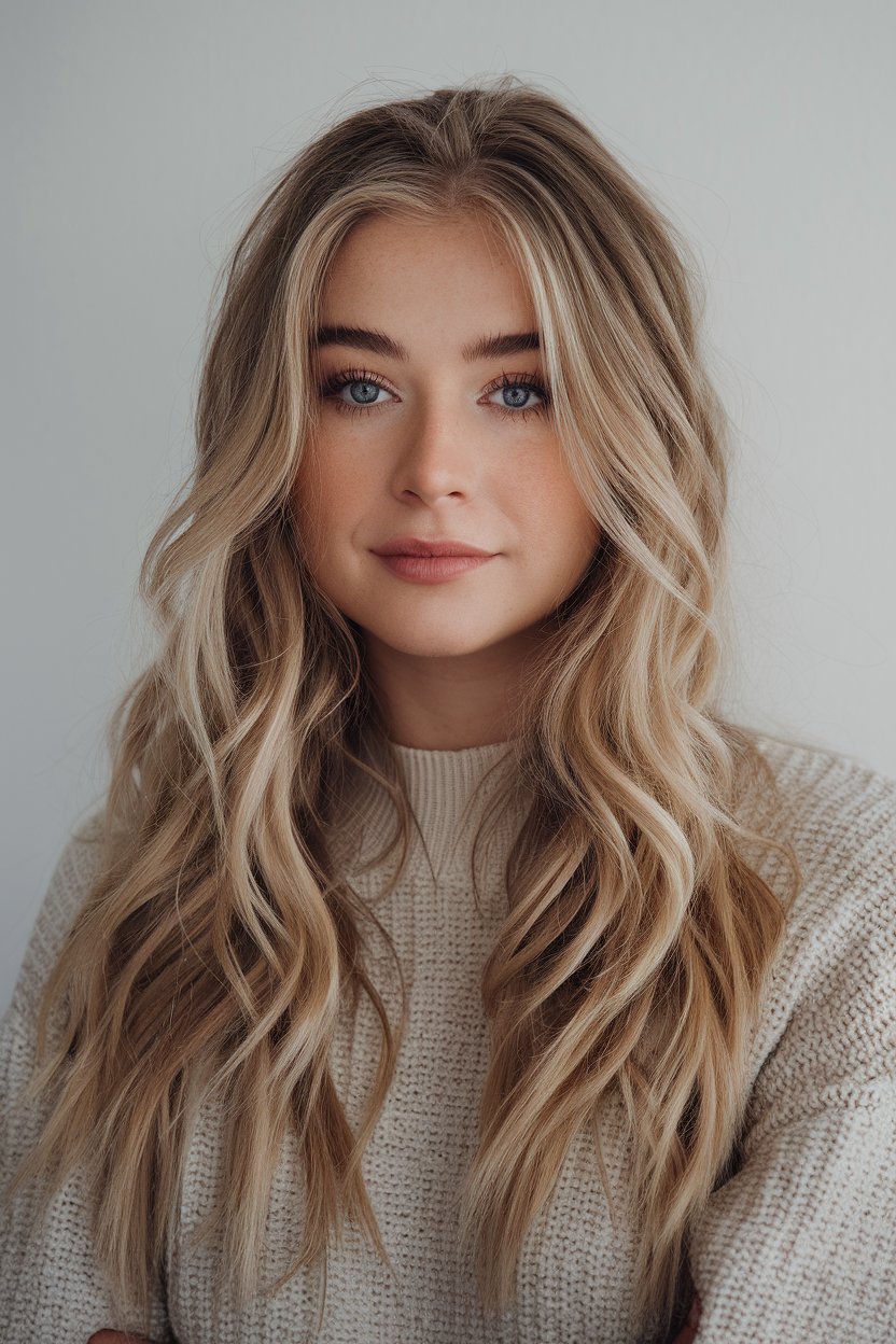 Beachy Waves with Middle Part