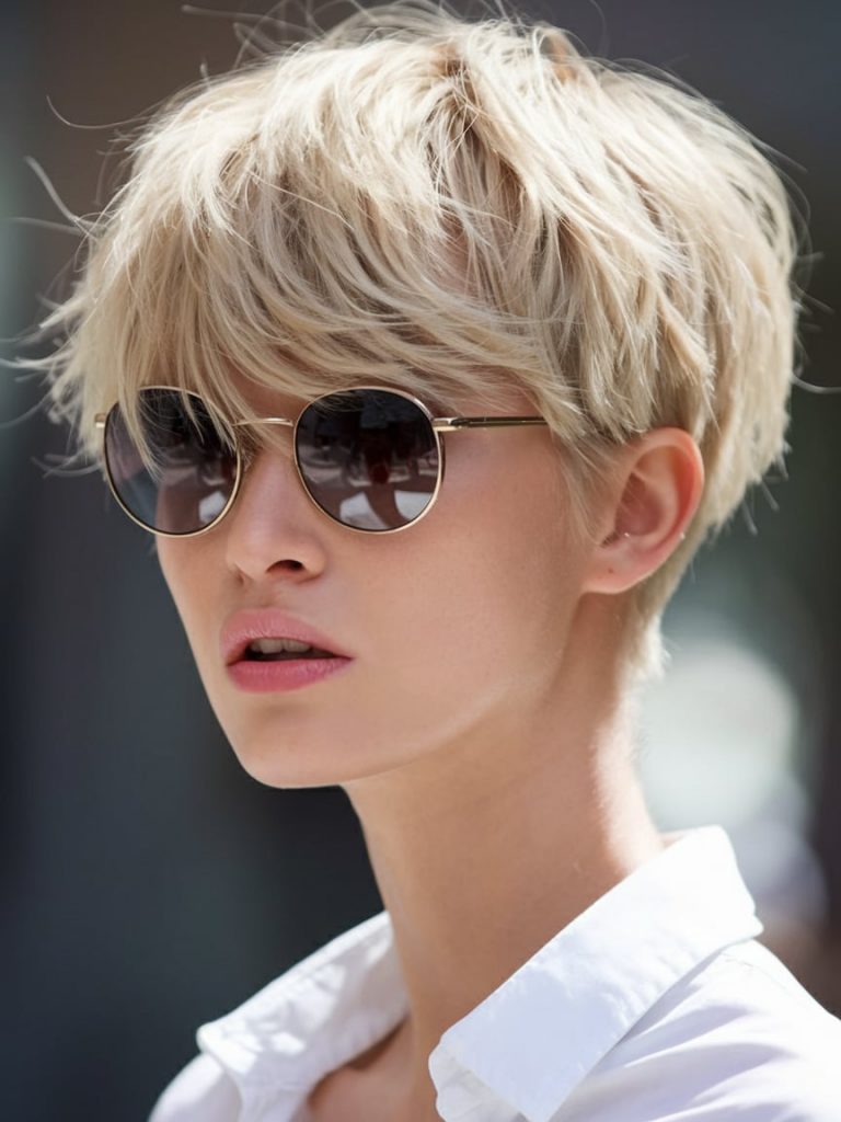 Effortless Tousled Pixie with Bangs