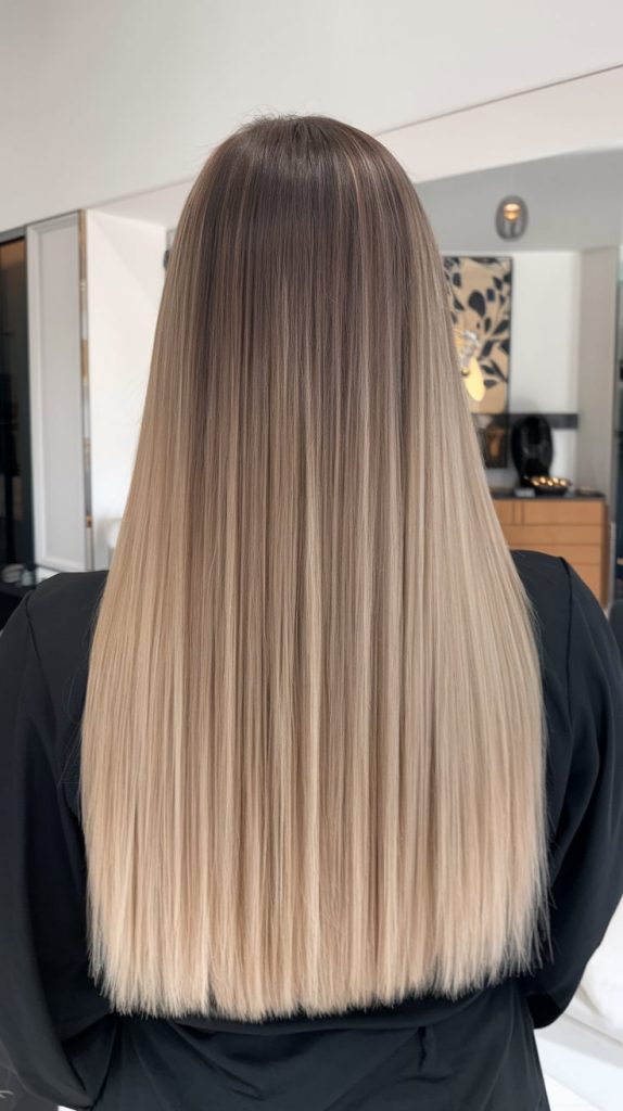 Ash-Blonde Balayage on Long Hair