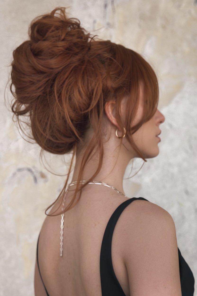 Romantic Auburn Messy Bun