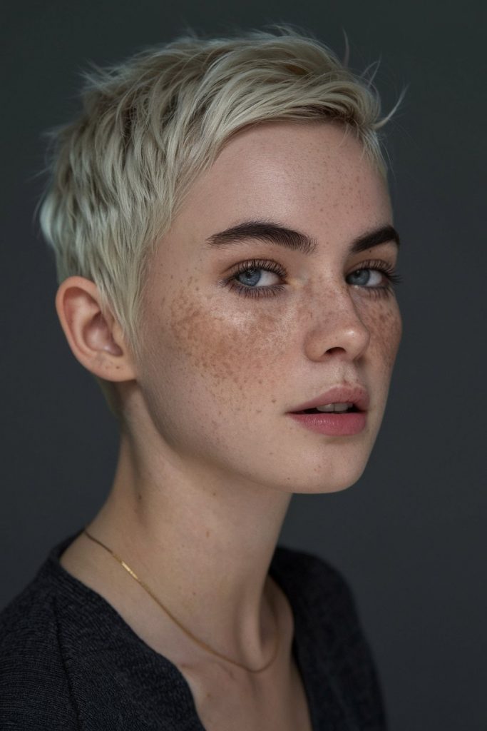 Ultra-Short Platinum Pixie with Edge